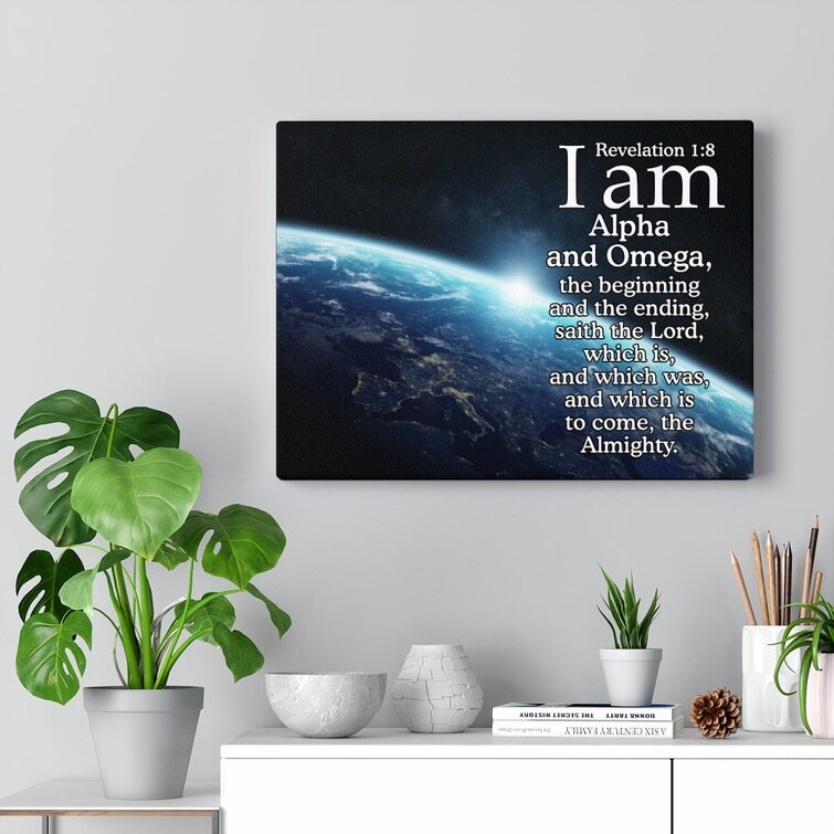 Alpha Ansd Omega Revelation 1 8 Christian Wall Art Bible Verse Print Ready to Hang